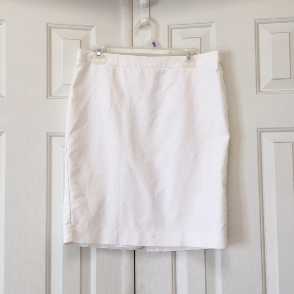 White Lined Pencil Skirt